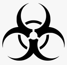 a black and white biohazard symbol