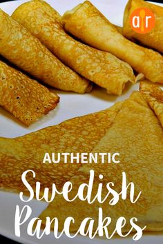 authentic swedish pancakes on a white plate