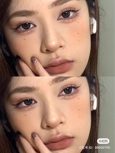 Everyday Douyin Makeup, Makeup Looks For Almond Eyes, Low Visual Weight Face, Eyeliner Almond Eyes, Doujin Makeup, Almond Eyes Makeup, Eyeliner For Almond Eyes, Almond Eye Makeup, Skin Tone Makeup