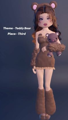 Dti Theme Teddy Bear, Teddy Bear Dti Outfit, Teddy Bear Dress To Impress Outfit, Dress To Impress Outfit Ideas Theme, Dress To Impress Fitness Theme, Fitness Dress To Impress Outfit, Dress To Impress Character, Boho Dress To Impress