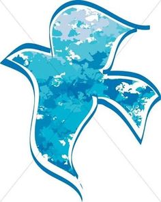 an abstract blue cross with white background