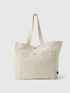 Smooth linen-cotton blend tote bag.  Shoulder straps at top.  Patch pocket at front.  Buttons at center.  Dimensions: 14. 57 L x 7. 48 W x 14. 96 H Tote Bags For School, Closet Tour, School Tote, Best Tote Bags, Student Bag, Cute Tote Bags, Linen Bag, Cotton Totes, Cotton Bag