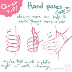 a drawing of hands holding something in one hand and another with the other hand pointing at it