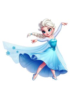 the frozen princess is flying through the air with her arms out and legs spread wide