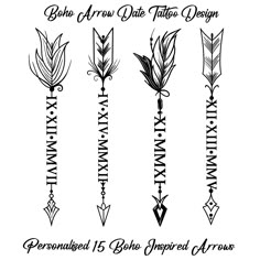 four arrows with different designs on them and the words,'born to you date into design