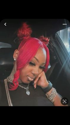 Cute Outfits With Bun Hairstyle, Natural Hairstyles Red Hair, Space Buns On Black Women, Chun Li Buns Hairstyle, Ponytail With Side Bangs Weave, Two Buns With Hair Down, Red Natural Hairstyles Black Women, Cute Ponytails With Bangs, Buns With Bangs Hairstyles