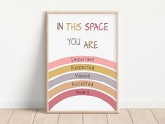 a poster with the words in this space you are