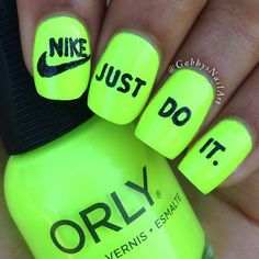 Instagram media by gabbysnailart - Nike  #nail #nails #nailart Neon Converse, Converse Nails, Nike Nails, Sports Nails, I Love Nails, Neon Nails, Cute Nail Art, Hot Nails, Cute Nail Designs