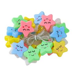 small star shaped erasers with faces on them