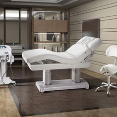 Lovisa 5-Motor Electric Spa & Wellness Table (2249) Mobile Spa Truck Spas, Med Spa Design Luxe, Spa Room Ideas Estheticians Luxury, Mobile Spa Truck, Esthetician Table, Medspa Office, Facial Spa Room Ideas, Day Spa Interiors, Wellness Spa Interior Design