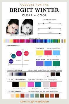 Capsule Wardrobe Cool Skin Tone, Which Winter Palette Am I, Clear Winter Colour Palette, Colour Season Analysis Winter, Cool Clear Winter Color Palettes, Winter Colors Clothes, Capsule Wardrobe Clear Winter, Clear Winter Color Palette Clothes, Color Analysis 16 Types