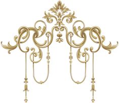 an ornate gold metal wall hanging