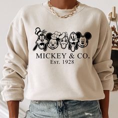 Mickey & Co Sweatshirt, Disney Sweatshirt Disney Trip Outfits, Disney Outfits Women, Disney Sweatshirt, Cute Disney Outfits, Disney World Outfits, Disney Trip Shirts, Disneyland Outfits, Friends Sweatshirt, Disney Outfit