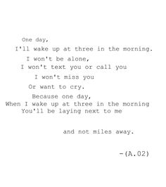 an old typewriter with the words one day, i'll make up at three in the morning