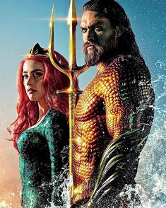 the mermaid and prince are standing in the water