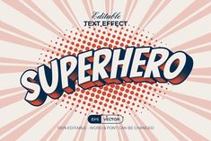 the word superhero on an abstract background