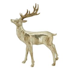 a statue of a deer with antlers on it's head