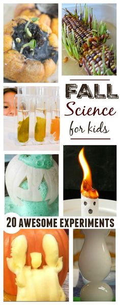 halloween science for kids with pumpkins, candles and other activities to make them look like they