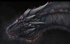 a close up of a dragon's head on a black background