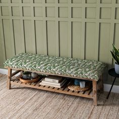 Rowan Rupert Cotton-Linen Storage Bench - Apple - 48cm Hallway Bench Seat, Seating Storage, Green Illustration, Christmas Furniture, Black Friday Furniture Sale, Linen Storage, Indoor Bench, Linen Upholstery, Home Decor Lights