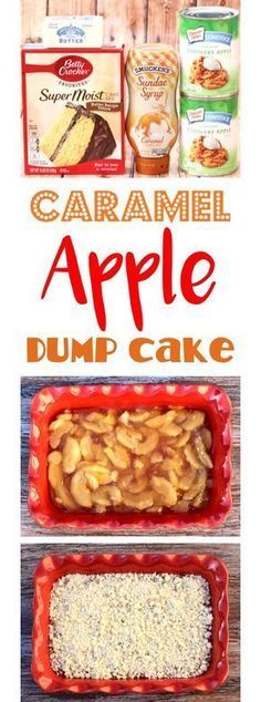 caramel apple dump cake is an easy dessert recipe