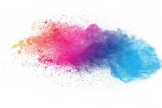 colored powder sprinkles on white background