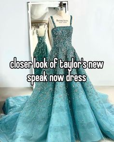 a dress that says, closer look of taylor's new speak now dress?