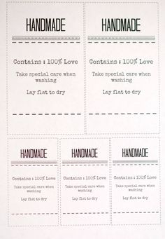 the instructions for how to use handmade labels