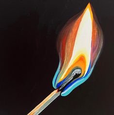 an artistic painting of a colorful matchstick