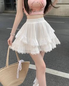 Kawaii Princess Lace Ruffled Bloomer Shorts-Skirt available in black or white. ONE SIZE Waist: 58-78cm Length: 41cm Cheap Cute Ruffled Skirt, Skirt Cute Aesthetic, Cheap Harajuku Style Spring Skirt, Cheap Feminine Mini Skirt, Cheap Flowy Casual Mini Skirt, Cheap Flowy Short Skirt, Cheap Feminine Tiered Mini Skirt, Petticoat Skirt Short, Cute Cheap Ruffled Skirt