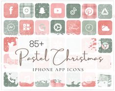 the cover for an iphone app with icons and text that reads,'85 + pixel christmas