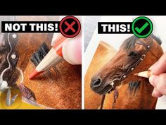 someone is painting a horse with pencils and it looks like they're trying to fix