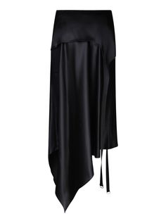 Satin finish. High waist. Concealed side zip fastening. High-low hem. Color: black Material: 82% Triacetate, 18% PolyethyleneComposition: 82% Triacetate, 18% Polyethylene Asymmetric Midi Skirt, Fw 2024, Asymmetric Skirt, Pleats Please Issey Miyake, Tailored Blazer, Hem Skirt, Asymmetrical Skirt, Women Midi, Asymmetrical Design