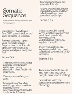 Somatic means dealing with the body. Somatic memory is there even if we have temporarily forgotten from our mind…….like…..Hearing a memorable song or smelling a familiar aroma can trigger strong emotions and sensations—somatic memories—associated with specific events in our life. Somatic therapy uses different types of movement to help people increase bodily awareness, release trauma, and manage their mental health symptoms. Somatic exercises can include breathwork, mindfulness, dance, and other body movement techniques. It is why I work with both body & mind…..❤️ Somatic Movement Therapy, Free Somatic Yoga, Beginner Somatic Exercises, Somatic Exercises Therapy, Traumatic Release Exercises, Somatic Release Exercises For Beginners, Somatic Experiencing Therapy, Act Therapy Exercise, What Is Somatic Healing