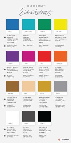 the color chart for different colors