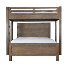 Hamilton Canopy Bed with Queen Bed Vintage Smoke Finish - Sea Green Designs Wood Canopy Bed, Adult Bunk Beds, Bed Vintage, Queen Bunk Beds, Wood Canopy, Canopy Beds, Bunk Beds Built In, Ski House, Low Bed