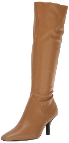 PRICES MAY VARY. Women's tall heeled boots with synthetic leather upper partially made from recycled materials Knee high boots with partially recycled linings with soft + eco-conscious comfort Pointed toe boots with side zip for easy on/off Pointed toe fashion women's boots 15.75 inch shaft height, 14.17 inch circumference Synthetic Knee-high Boots With Padded Heel, Wide Calf Synthetic Knee-high Boots, Wide Calf Synthetic Knee-high Boots With Reinforced Heel, Synthetic Knee-high Boots With Reinforced Heel And Medium Width, Cognac Boots Outfit, Tall Heeled Boots, Pointed Toe Boots, Toe Boots, Fall Fashion Trends