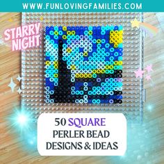 the perler bead designs and ideas are on display