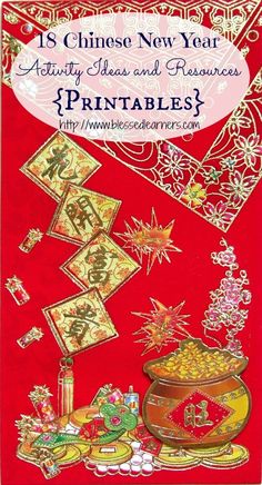 a christmas card with the words, 13 chinese new year activities and resources printables