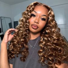 Get the perfect look with our Flash Sale 28 Inch P4/27 Honey Blonde Highlights Ready To Wear Wig. Pre-plucked and pre-cut, this glueless wig features a 13x4 lace front for a natural hairline. Make a statement with the bold p4/27 highlight and effortlessly achieve a flawless, ready to wear look. Product Details Brand:Ishow Hair Hair Material:100% human hair from one donor Hair Color:P4/27 Color Texture: Straight Hair/Body Wave/Water Wave/Loose Deep Length:16,20,28 Inch Available(Hot Selling:28 In Honey Blonde Wand Curls, Honey Brown Wig Hairstyles, Deep Wave Highlights Wig, Honey Blonde Hair On Black Women Curls, Honey Blonde Passion Twist, Honey Blonde Curly Wig, Blonde Wig Black Women, Honey Blonde Lace Front Wigs, Highlighted Wig