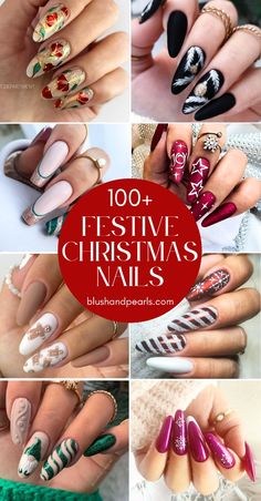 Celebrate the season with stunning Christmas nails! These festive nail designs capture the essence of Christmas and the beauty of winter nails. Whether you're cozying up or attending a holiday party, these Christmas-themed nail designs add a touch of magic. | glitter christmas nails | christmas nail art ideas 2024 | red, green, gold, silver holiday nails | 
acrylic winter christmas nails |  #ChristmasNails #WinterNails #Christmas #NailDesign Candy Cane Nails, Silver Holiday Nails, Christmas Naildesign, Festive Nail Ideas, Glitter Christmas Nails, Festive Christmas Nails, Festive Nail Designs, Santa Nails