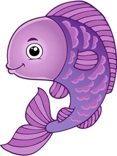 a purple fish that is swimming in the water