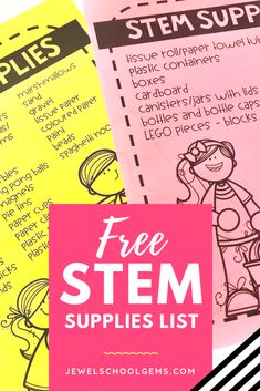 FREE STEM SUPPLIES LIST by Jewel's School Gems | Looking for FREE STEM printables? Subscribe to my newsletter and have access to this FREE STEM Supplies List along with fun STEM activities, ideas, and resources for kids. SIGN UP TODAY! Teach Place Value, Elementary Stem Activities, Activities Ideas