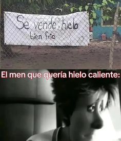 a woman talking on a cell phone next to a sign that reads se vendere helo ben frio