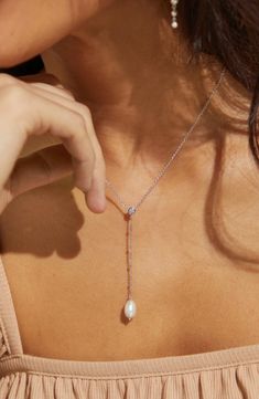 A timeless classic, this necklace is the epitome of everyday elegance. Crafted with a beautiful pearl, it's the perfect accessory that will never go out of style. Dot Dot, Everyday Elegance, Y Necklace, Brass Color, Necklace Silver, Timeless Classic, Jewelry Sales, Out Of Style, Go Out