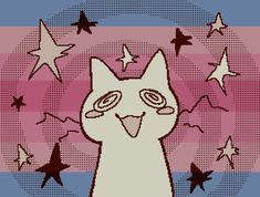 an image of a cat with stars in the background