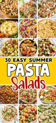 the cover of 30 easy summer pasta salads