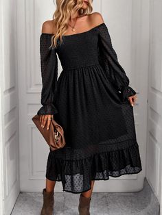 Features: Style: Casual Occasion: Daily Material: Polyester Neckline: Square Neckline Sleeves: Sleeveless Pattern: Solid Type: Vintage Long Dresses Season: Summer Polka Dots Skirt, Dramatic Dresses, Feminine Skirt, Flare Midi Dress, Feeling Pretty, Floral Texture, Modest Fits, Western Clothing, Semi Formal Dresses