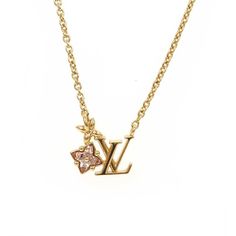 Louis Vuitton Lv Lulu Glam Metal Truss Flower Charm Necklace Yellow Pink Gold Approximately 45cm Dream Things To Buy, Girly Wishlist, Lv Necklace, Pink Louis Vuitton, Ysl Necklace, Louis Vuitton Necklace, Necklaces Luxury, Slouch Socks, Flower Charm Necklace