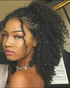 Curly Hair For Hoco, Cute Black Women, Curly Hair Inspiration